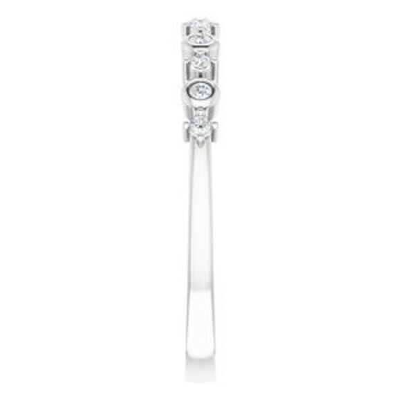 14K White 1/10 CTW Natural Diamond Ring